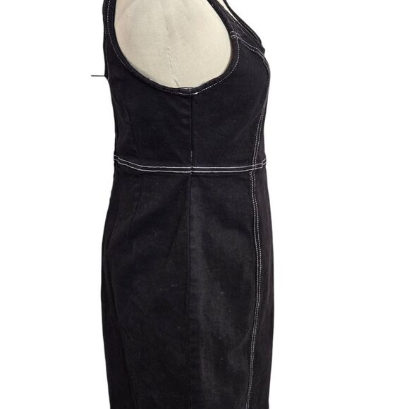 Cotton On Black Heavy Stretch Mini Jumper Overall Dress - Picture 3 of 7
